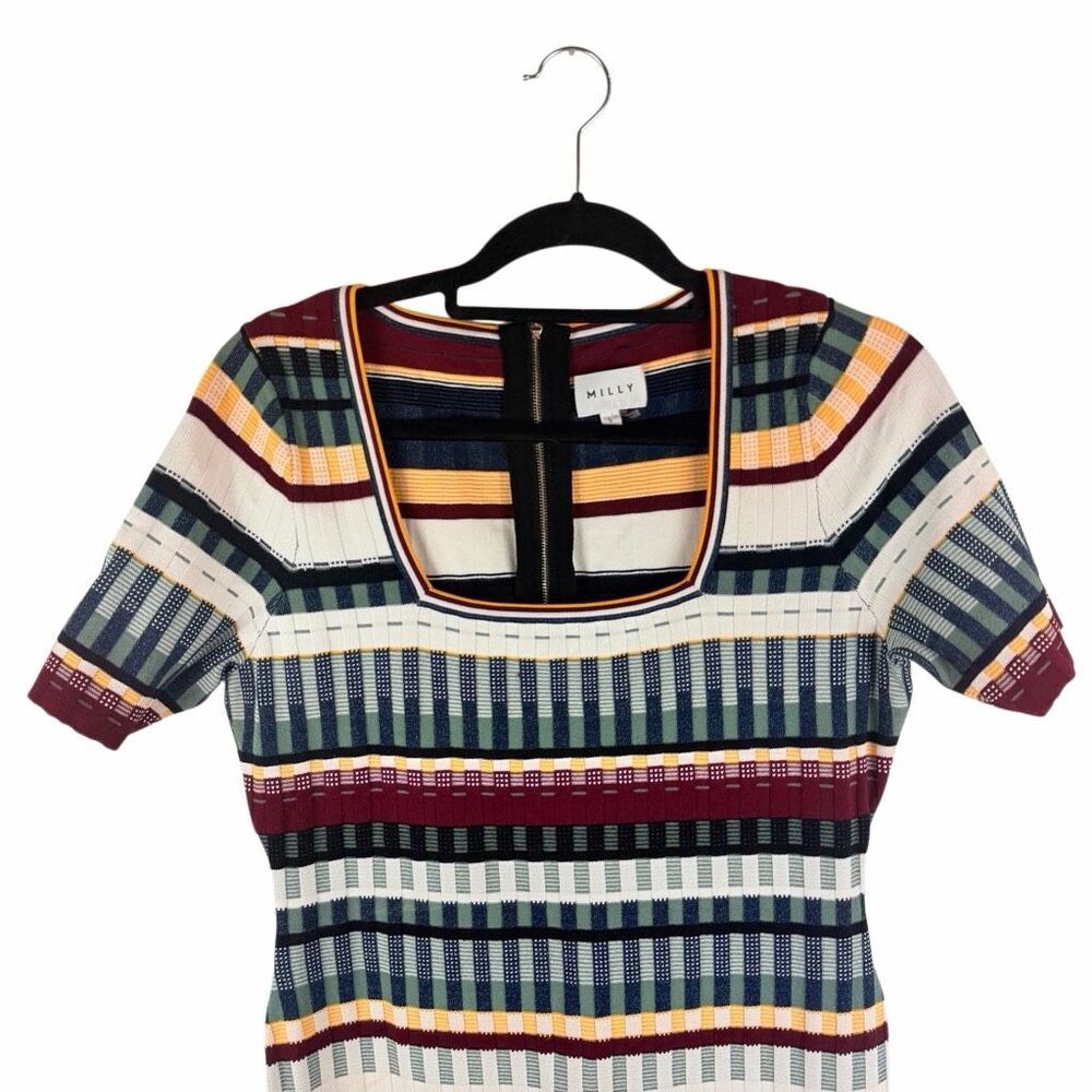 Milly Colorful Striped Body-con Dress- size L
